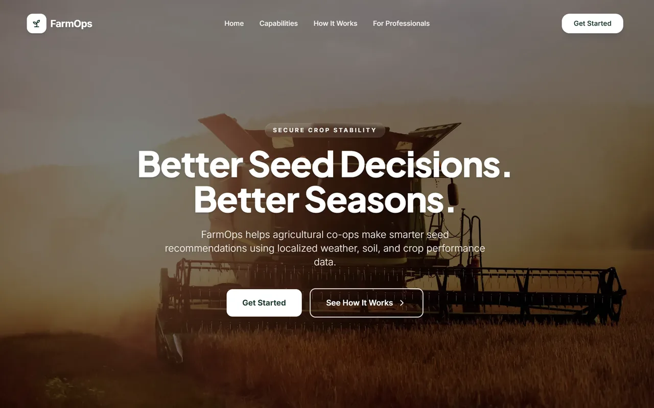 FarmOps homepage