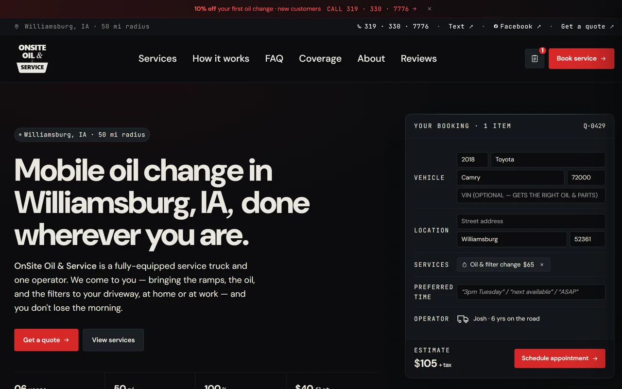 OnsiteOil homepage